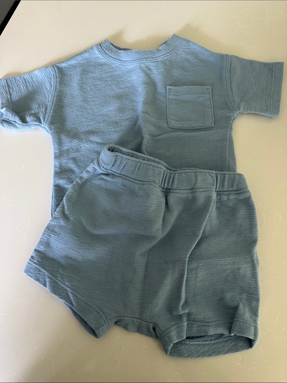 Old Navy Blue Short Sleeve Top & Elastic-Waist Shorts Set